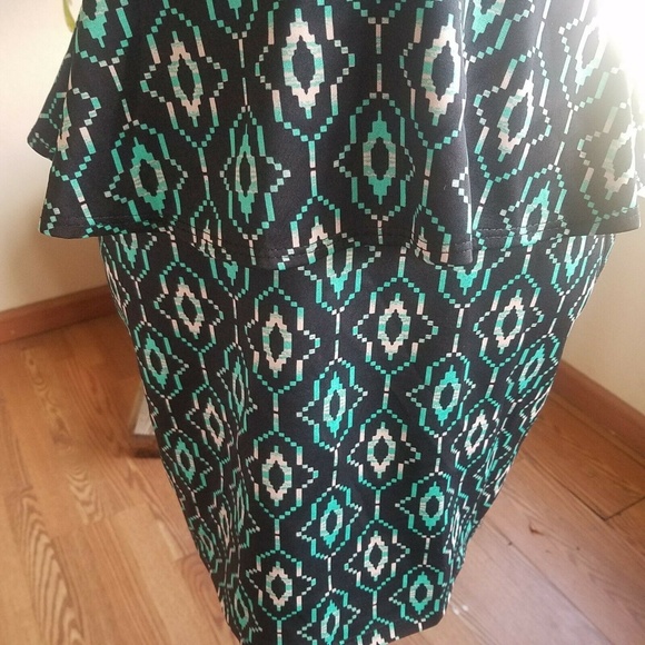 Hot Gal Large Strapless Dress Black Green Padded - Picture 3 of 8